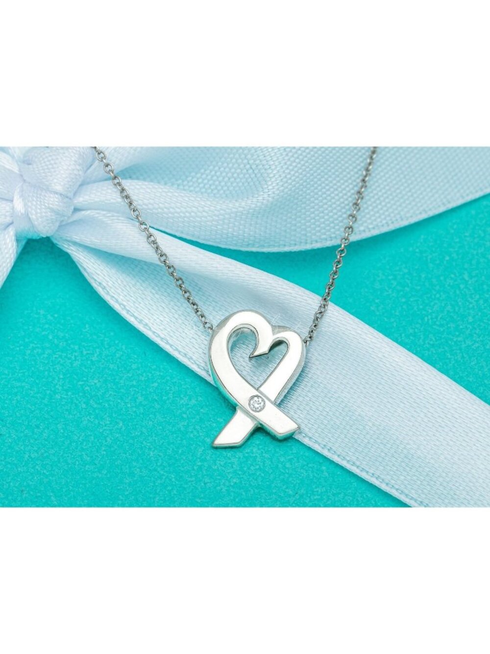 TIFFANY & Co. Diamond Heart Necklace Paloma Picasso Loving Heart Necklace 16"